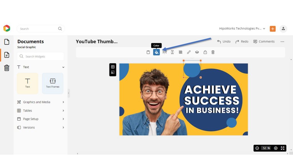 YouTube Thumbnail Design Element Edit Panel