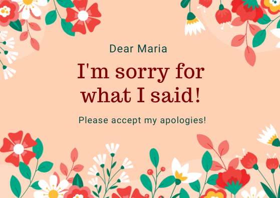Apology Card Design Apology Card Design