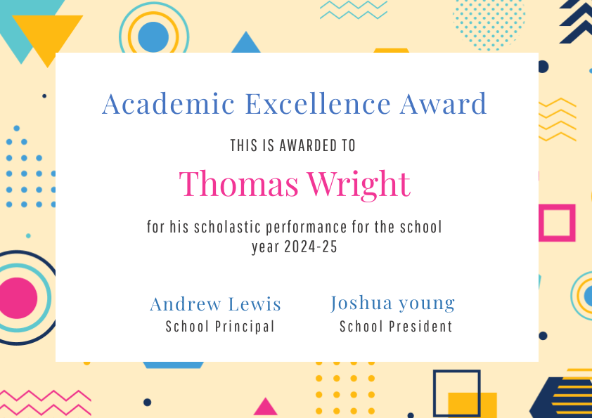 Academic Certificate Design Academic Certificate Design