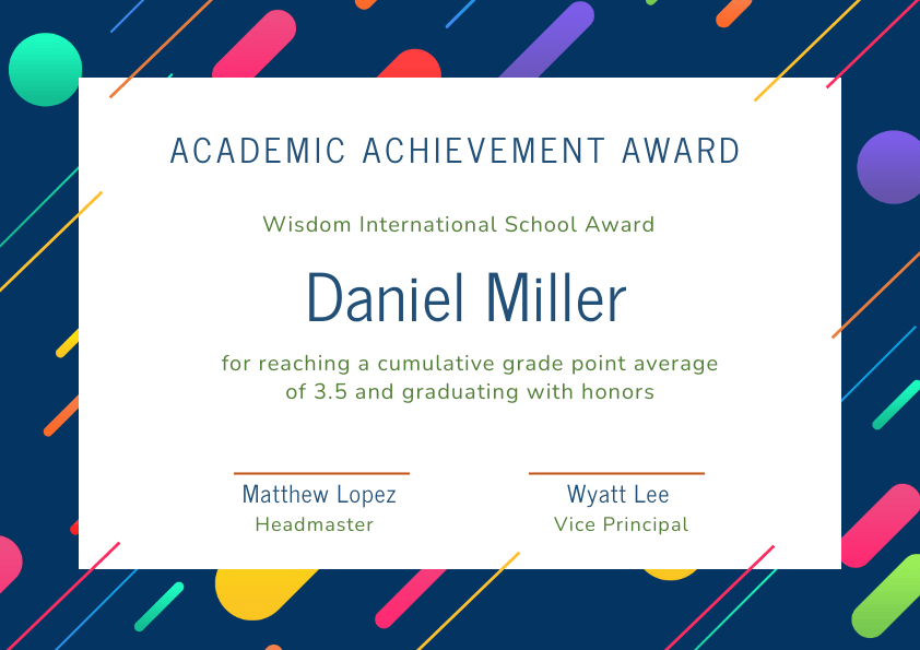 Academic Certificate Design Academic Certificate Design