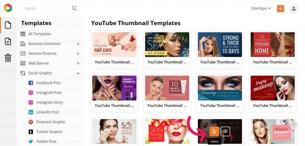 Select Beauty YouTube Thumbnail Template