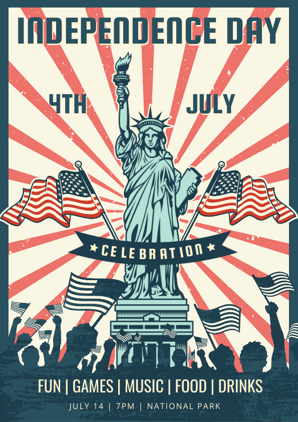 Retro Style 4th of July Poster Template
