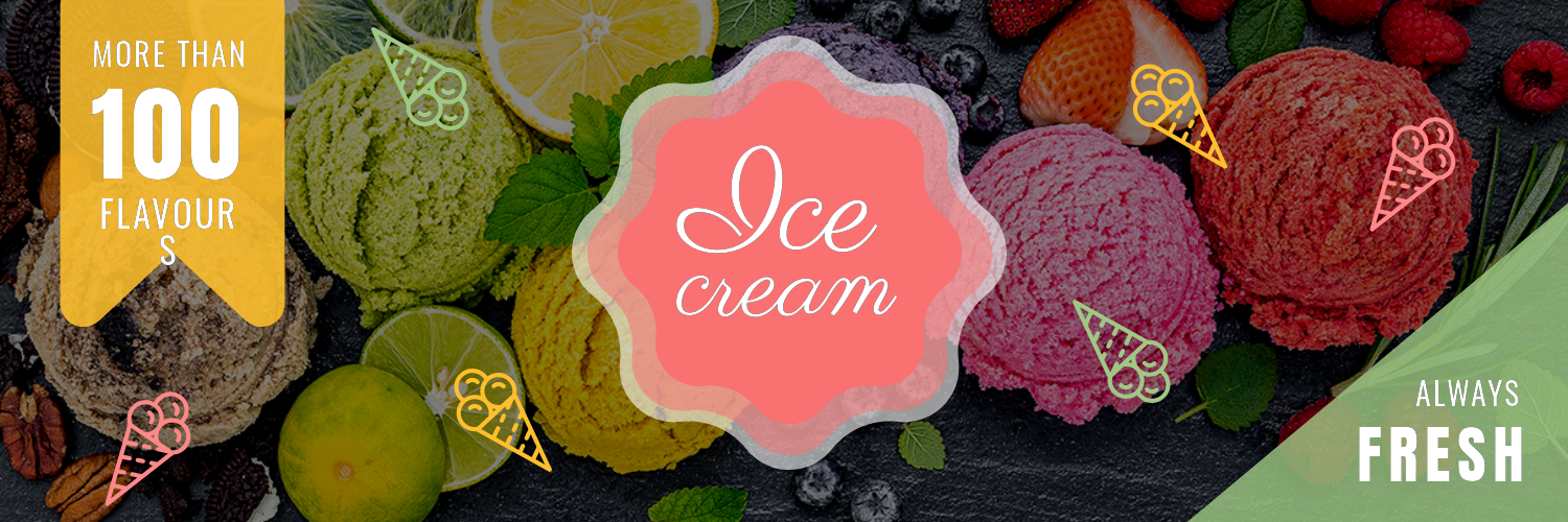 Ice Cream Themed Twitter Header Template