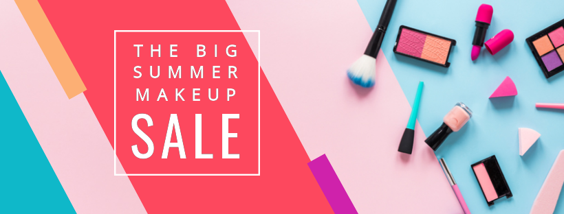 Summer Makeup Sale Template for Facebook Cover