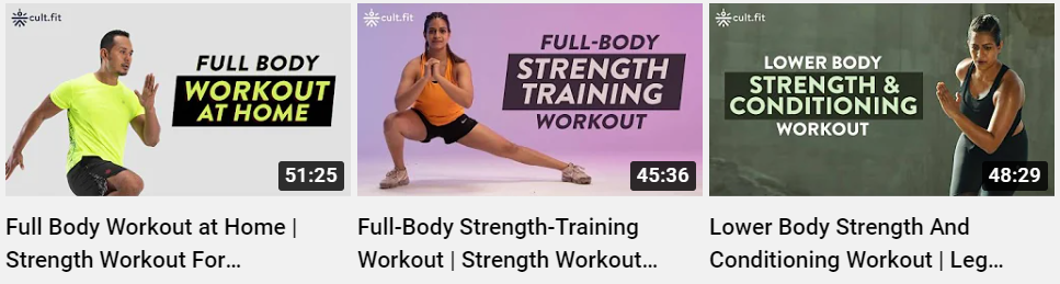 Cultfit's YouTube Thumbnails