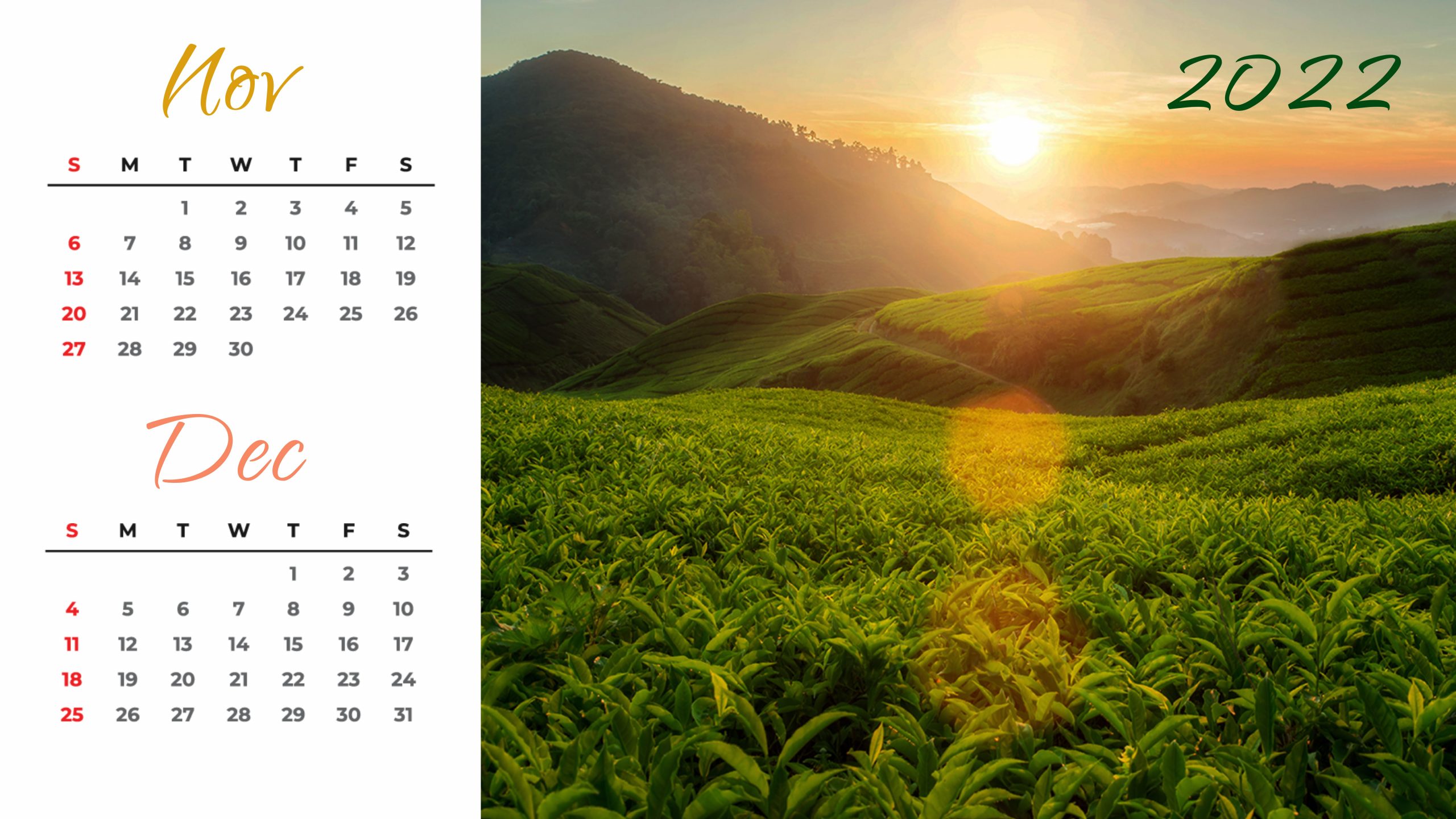 Nature Calendar Template