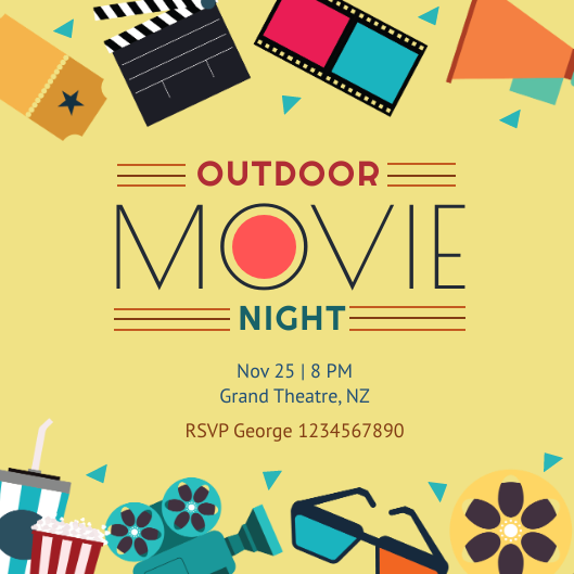 Movie Night Invitation Template