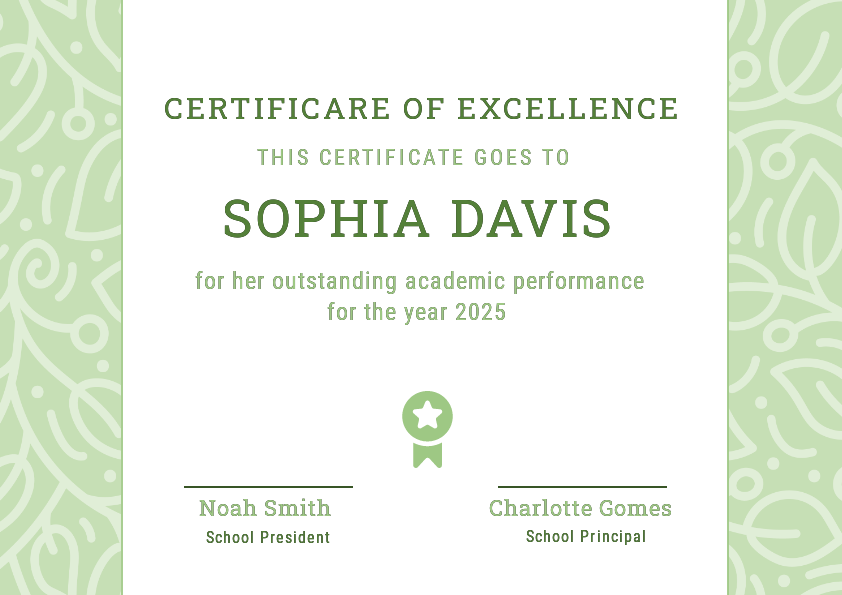 Academic Certificate Template