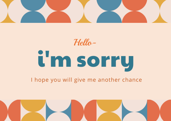 Apology Card Template