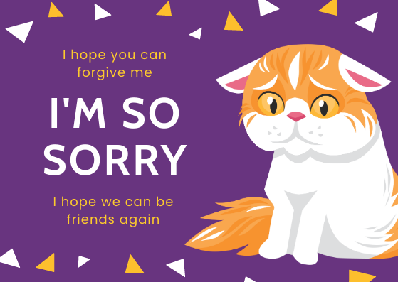 Apology Card Template