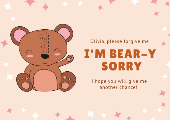 Apology Card Template