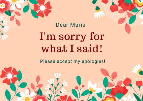 Apology Card Template