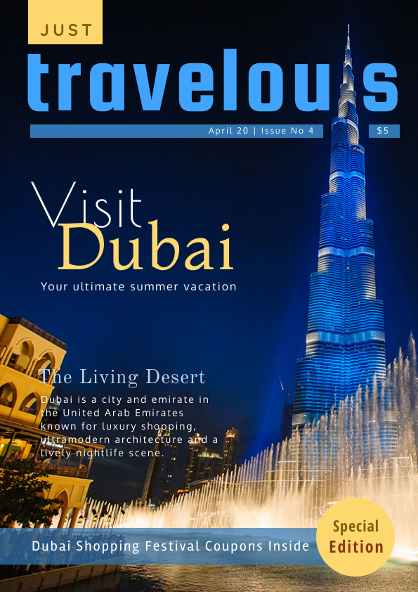 Travel Magazine Cover Template