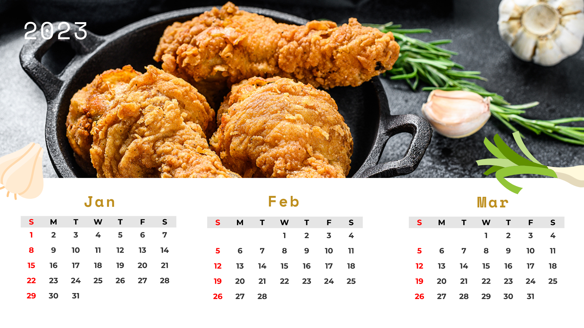 Food Calendar Template