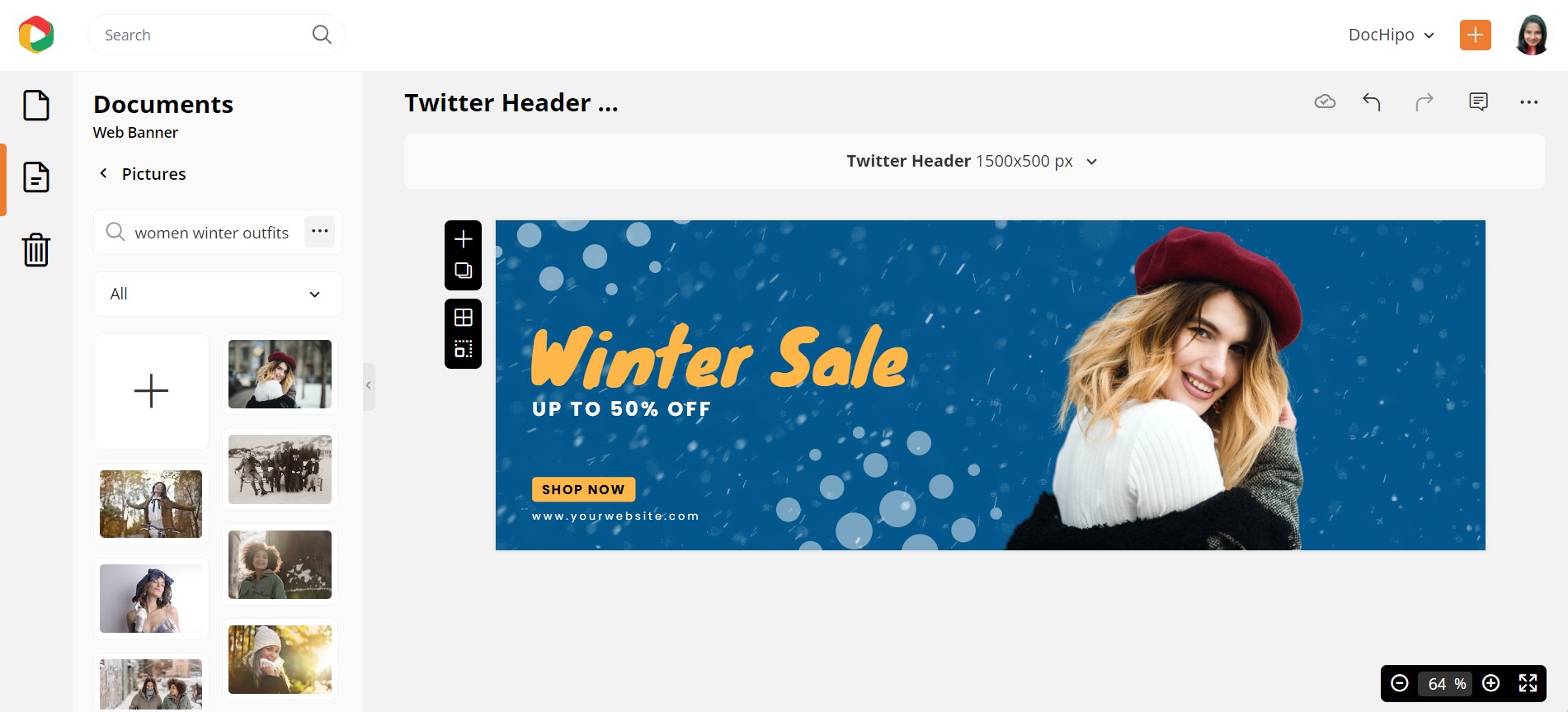 Twitter Header Design after Inserting Picture