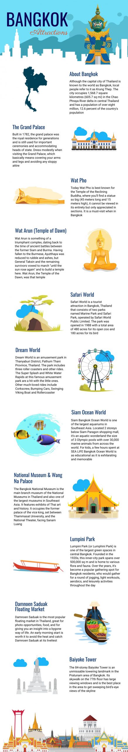 Bangkok Attractions Infographics Template