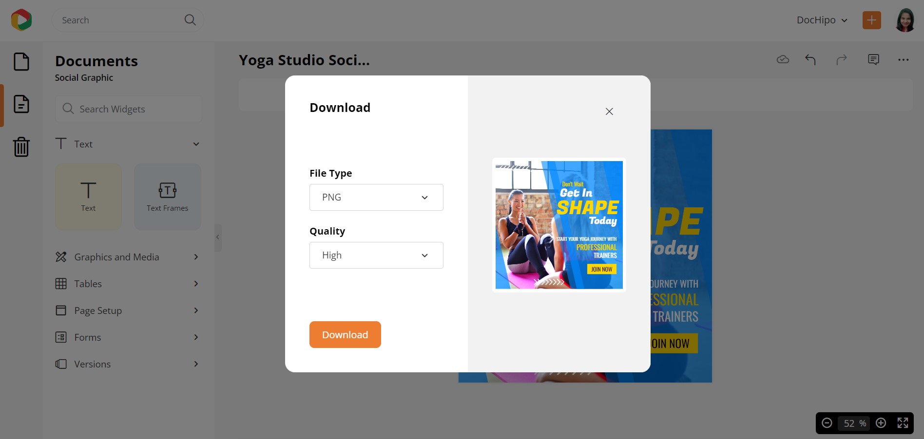 Download Yoga Studio Social Media Marketing Design in High Quality PNG File