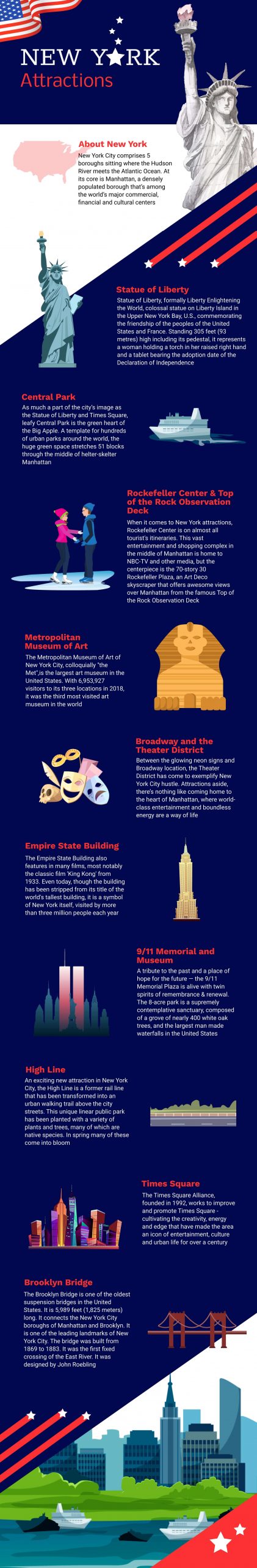 New York Attractions Infographics Template