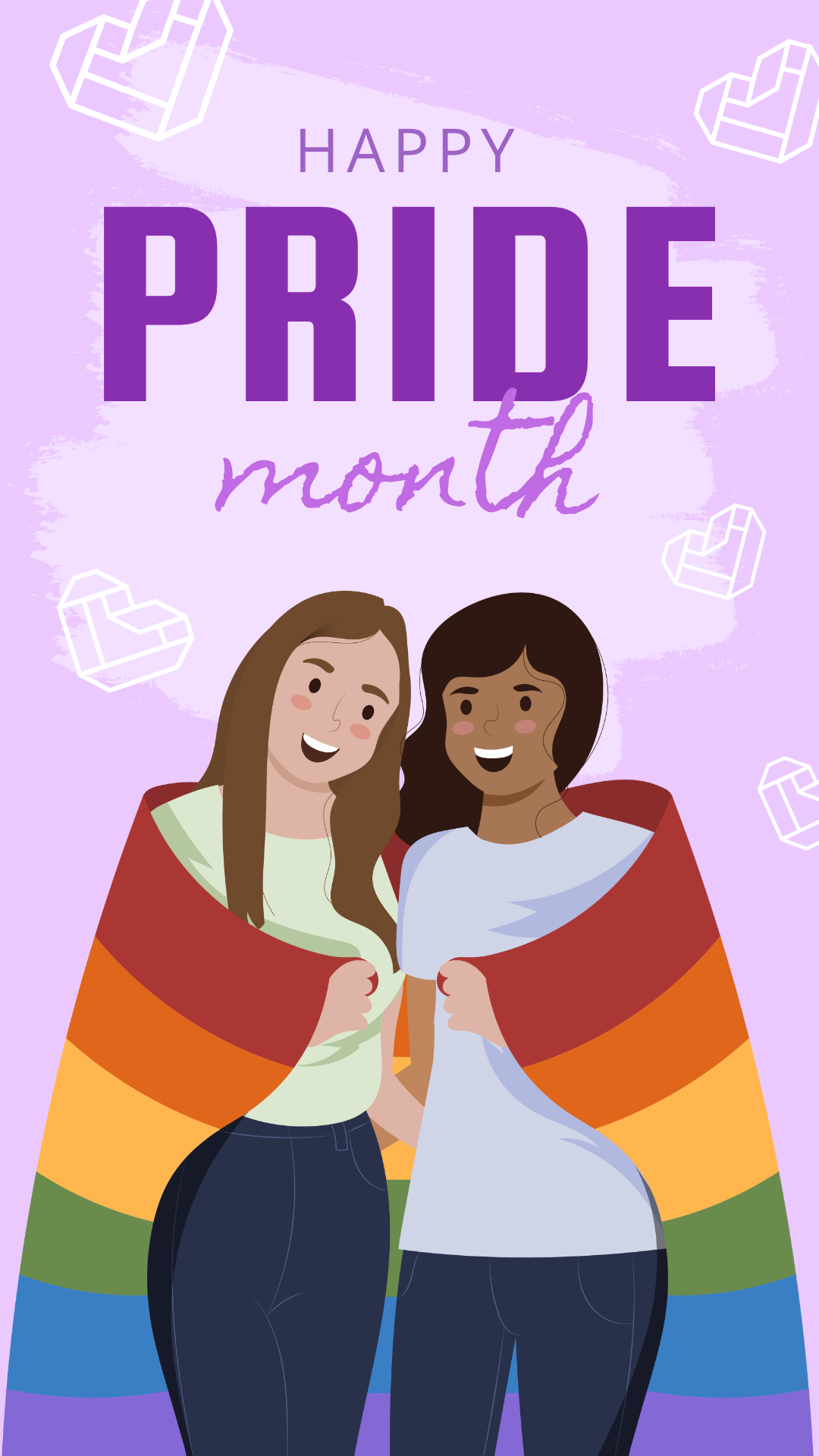 Pride Day Instagram Story Template for Lesbian Couple