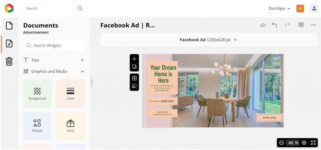 widget color changed of  real estate Facebook ad template