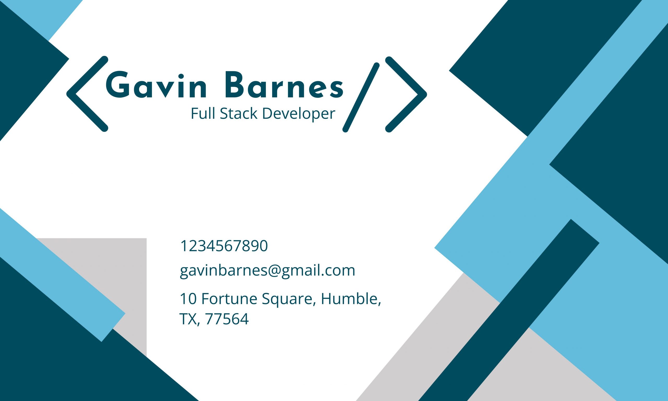 Developer Business Card Template