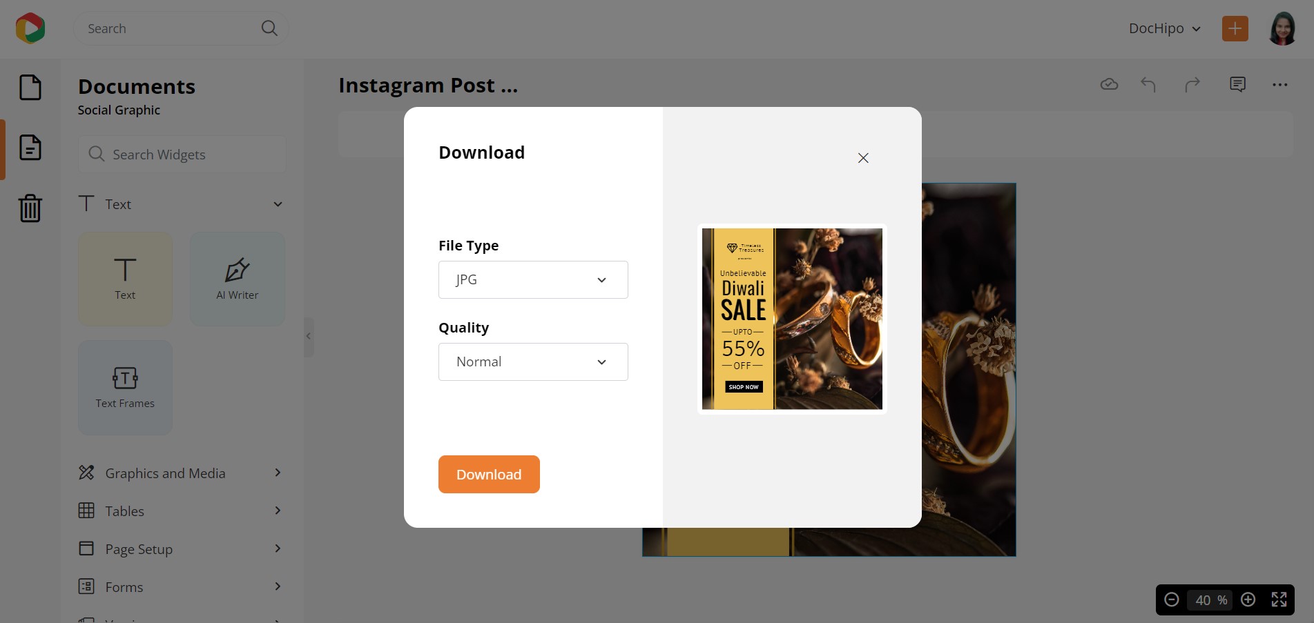 Download Diwali Instagram Post in JPG Download Diwali Instagram Post in JPG