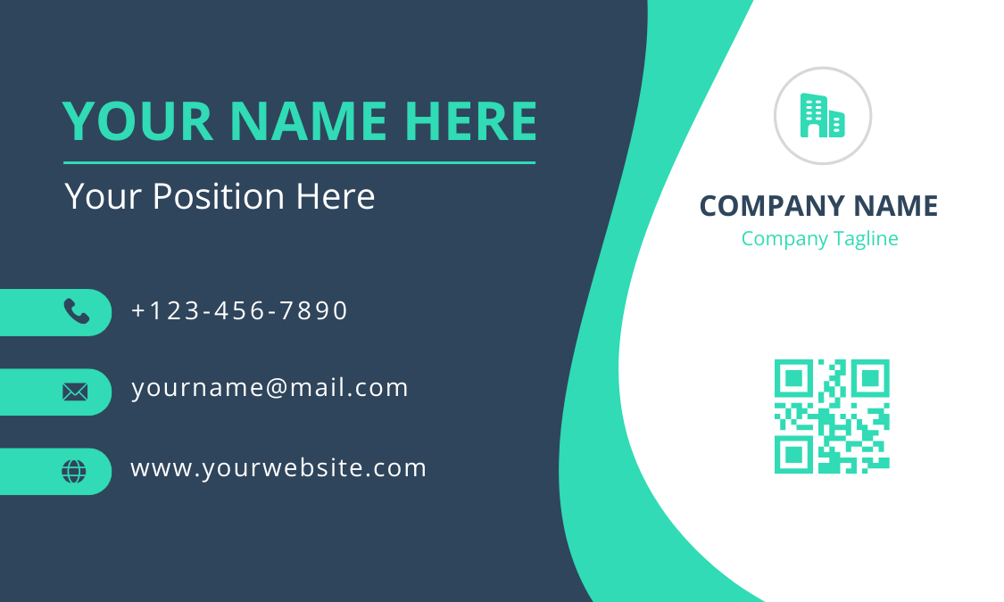 Real Estate Business Card Template with qr code