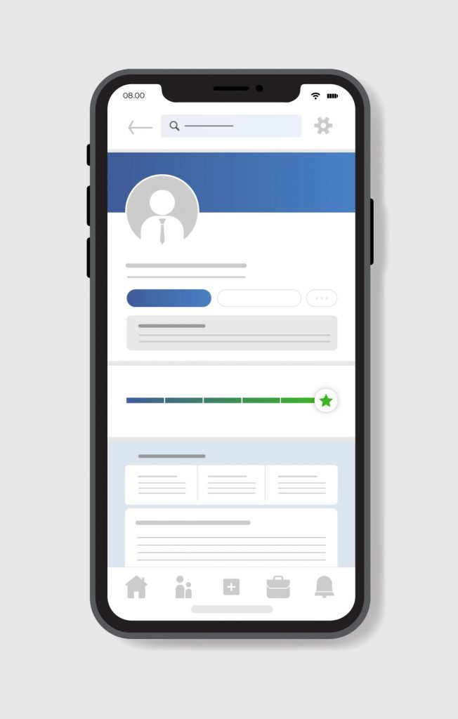 LinkedIn profile mobile mockup