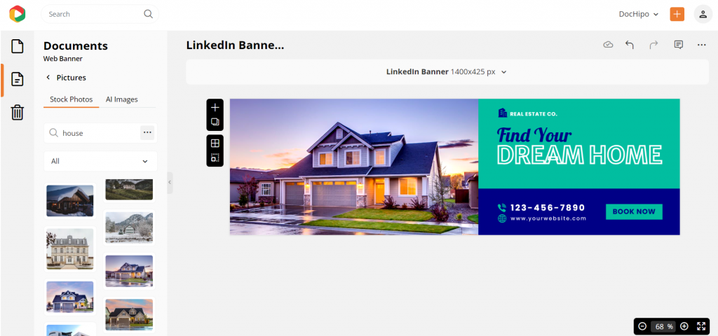 change picture in real estate LinkedIn banner template 
