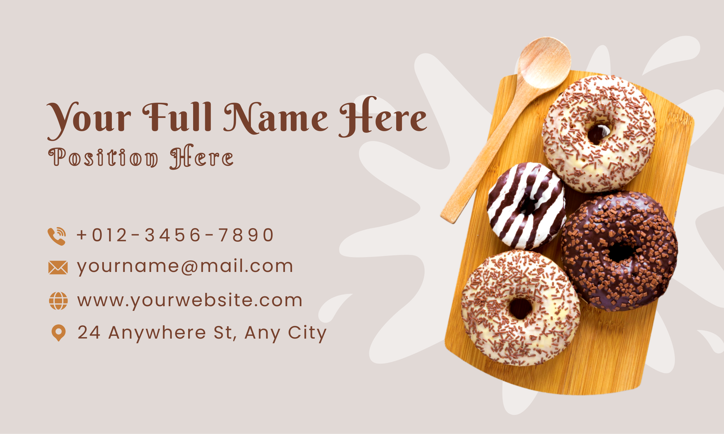 Food Business Card Template