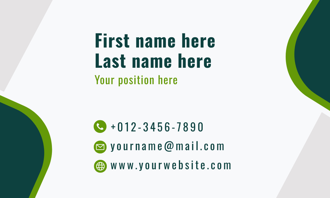 Business card with minimalistic design