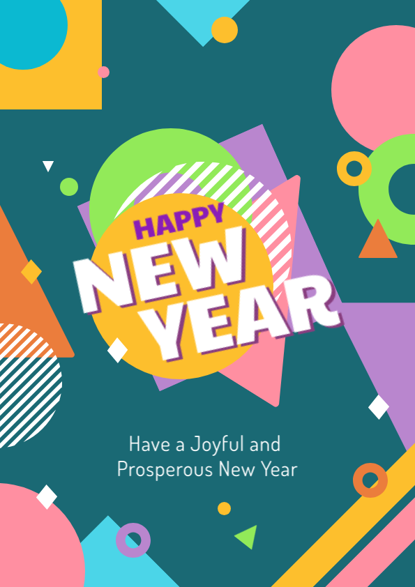 Colorful and Quirky New Year Poster Design