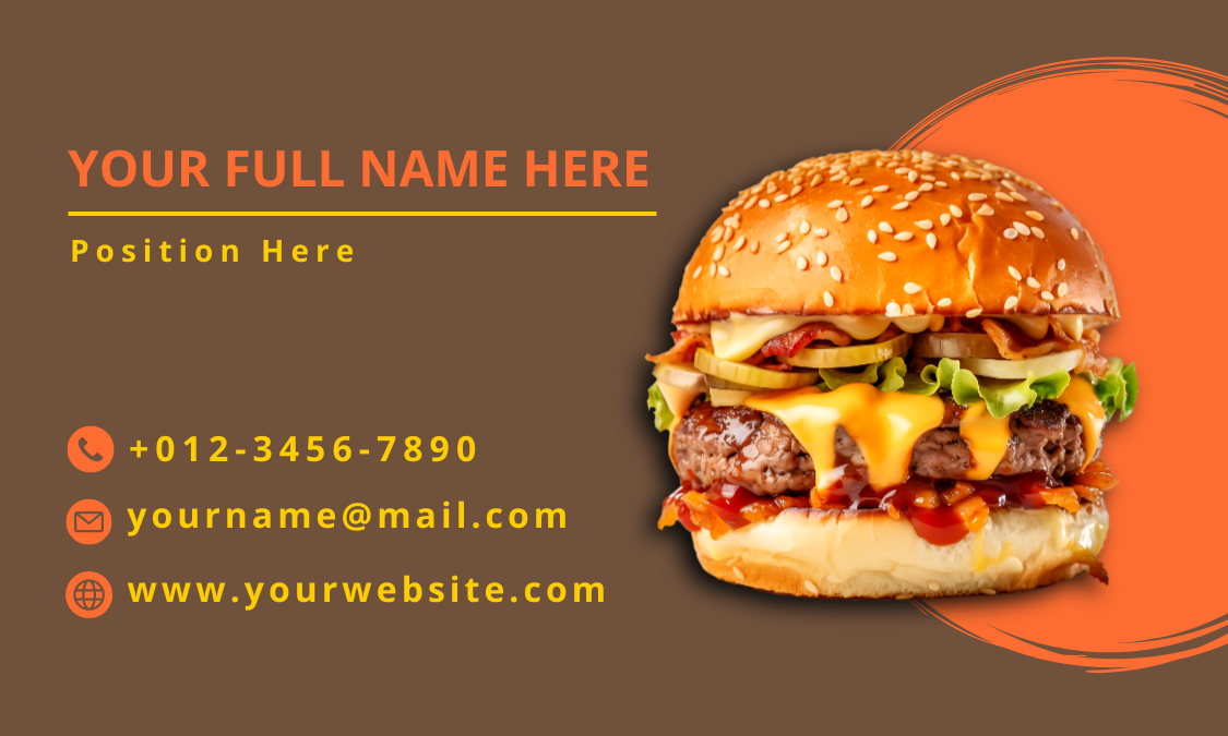 Food Business Card with popping colors