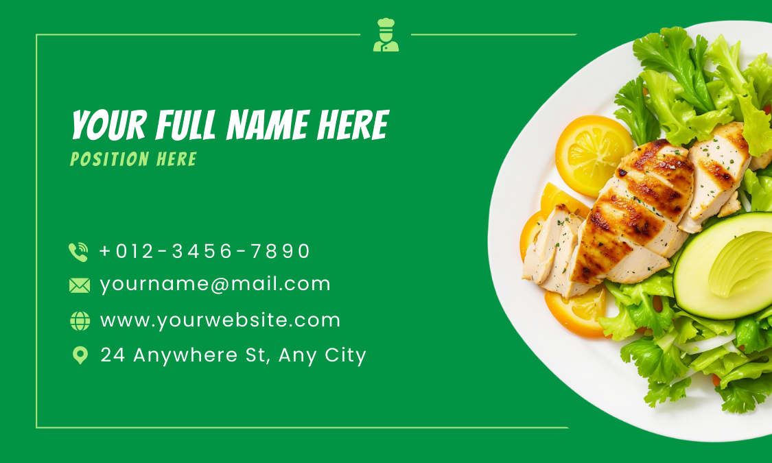 Food Business Card with Solid Color