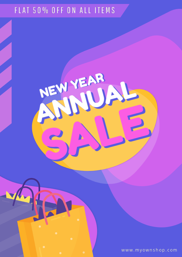 New Year Annual Sale Poster Template