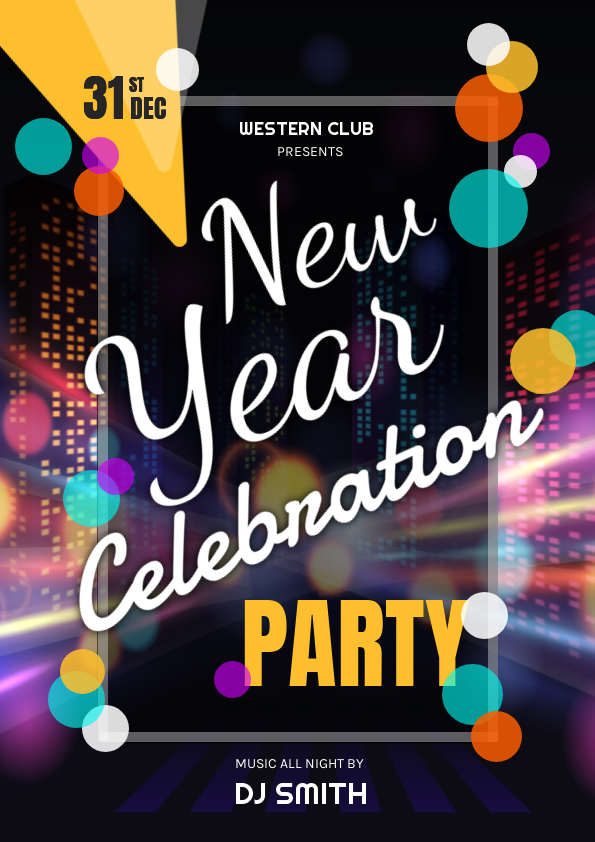 New Year Party Poster Template