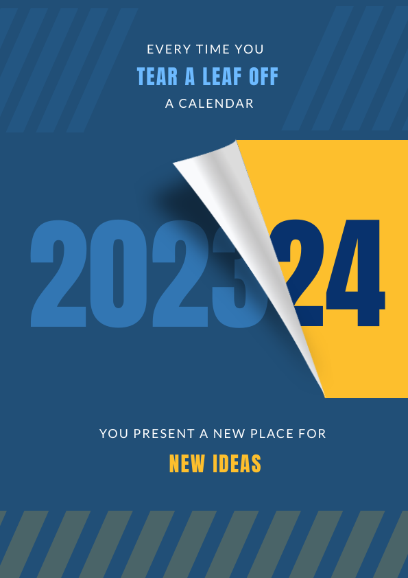 New Year Poster Template with Calendar Flip