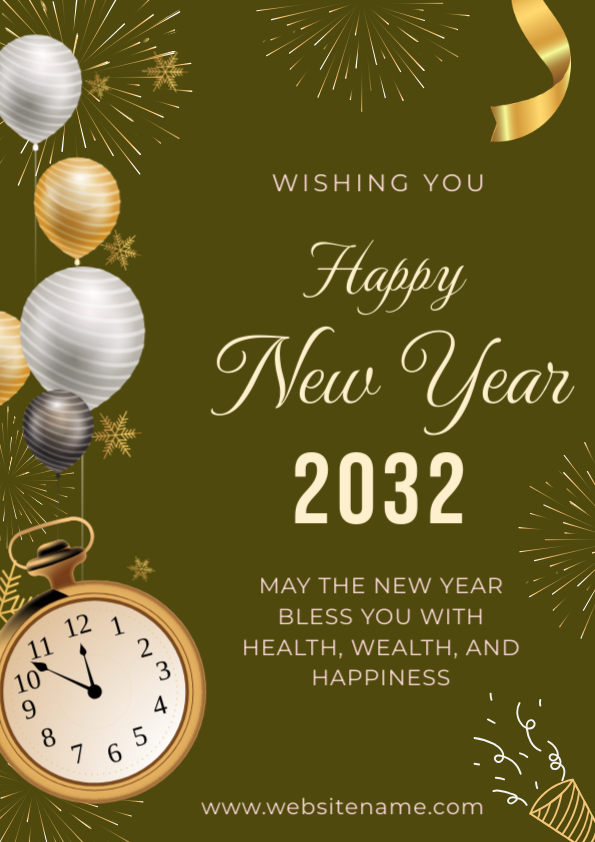 New Year Poster Template with Heartfelt New Year Greetings