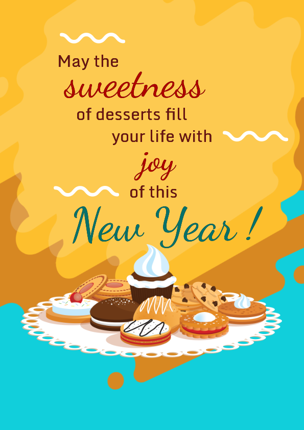 New Year Poster Template with a Touch of Sweetness