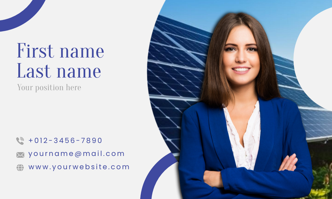 Solar Energy Business card designs with formal image