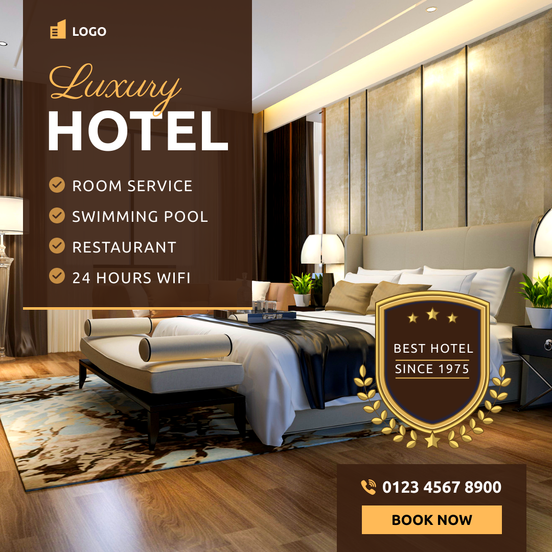 Hotel Instagram Ad Design Using Text Frame