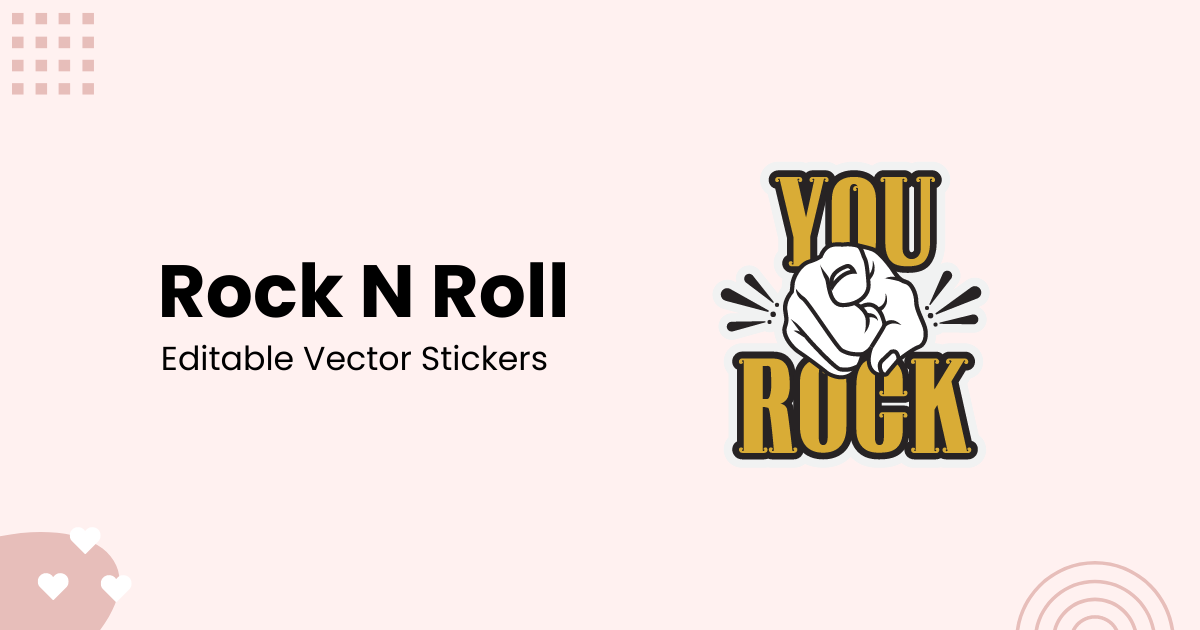 Free Customizable Rock N Roll Stickers | DocHipo