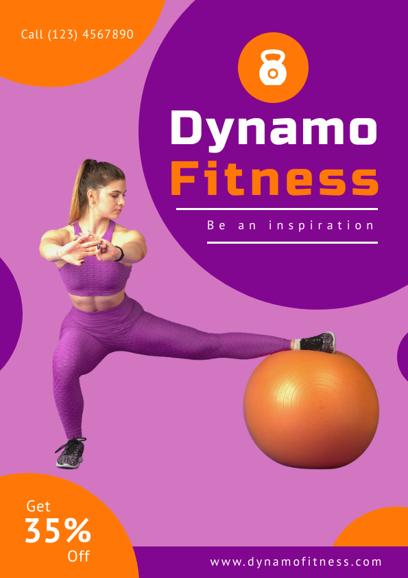 Gym poster with geometric shapes in design