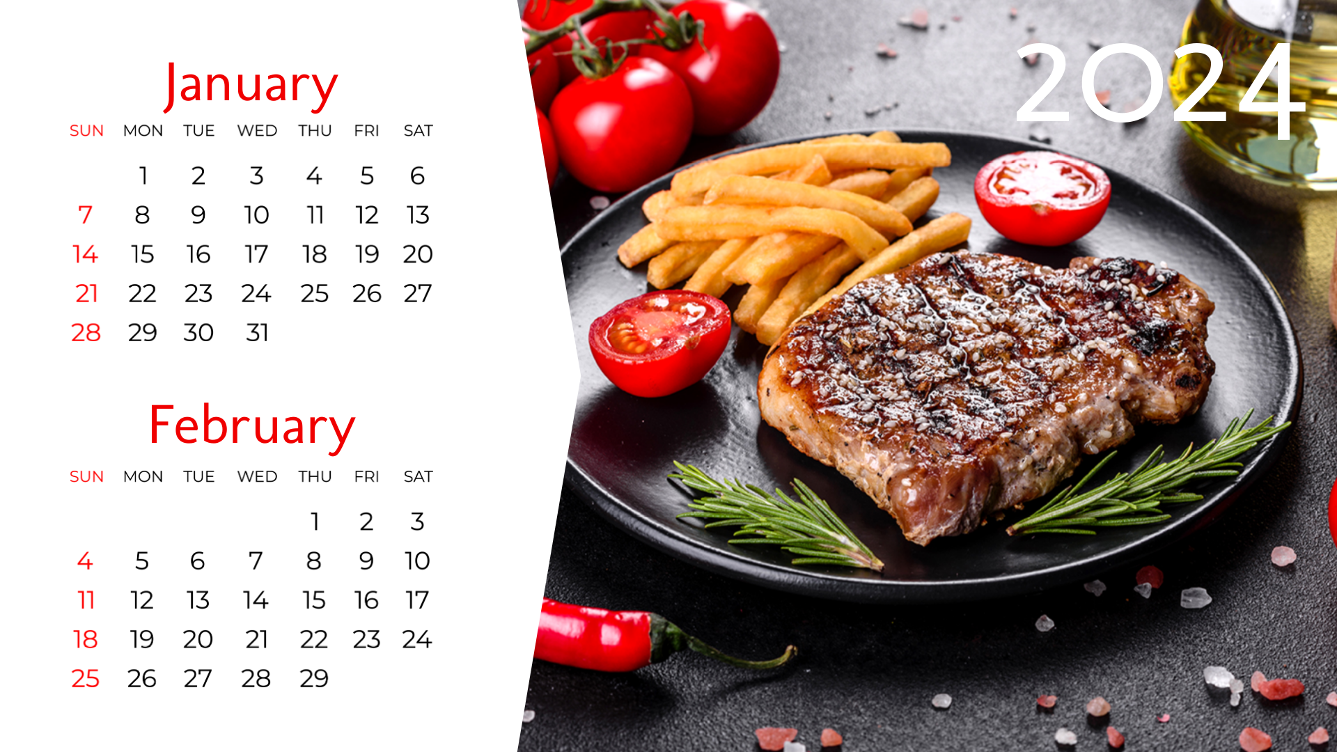 Food Calendar Template