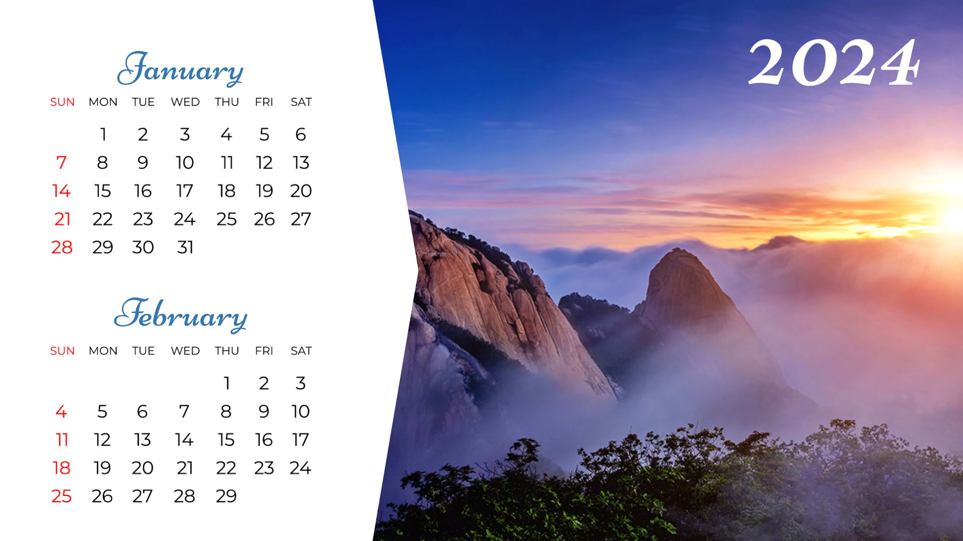 Travel Calendar Template