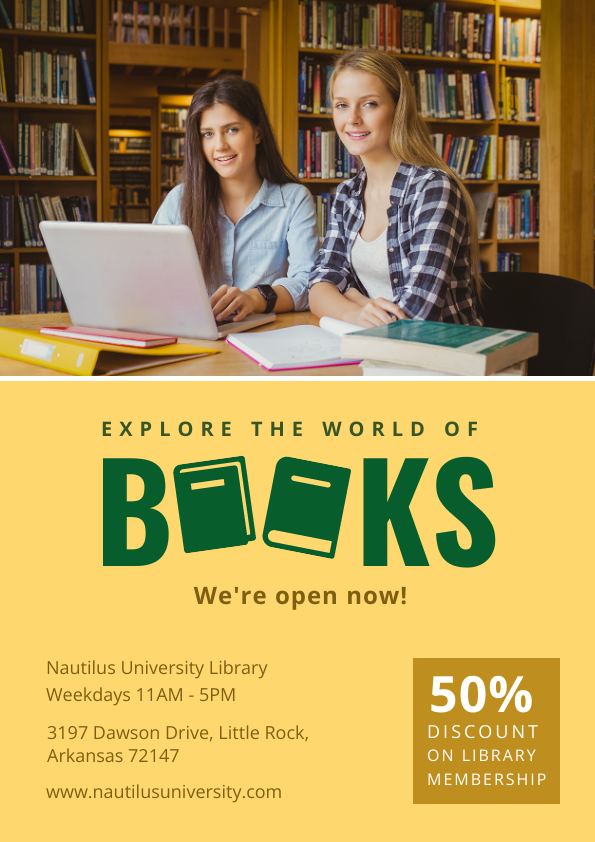 book shop opening- education-promotional flyer