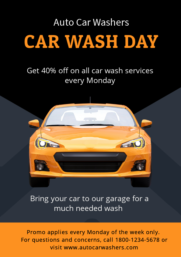 car wash promotional flyer
