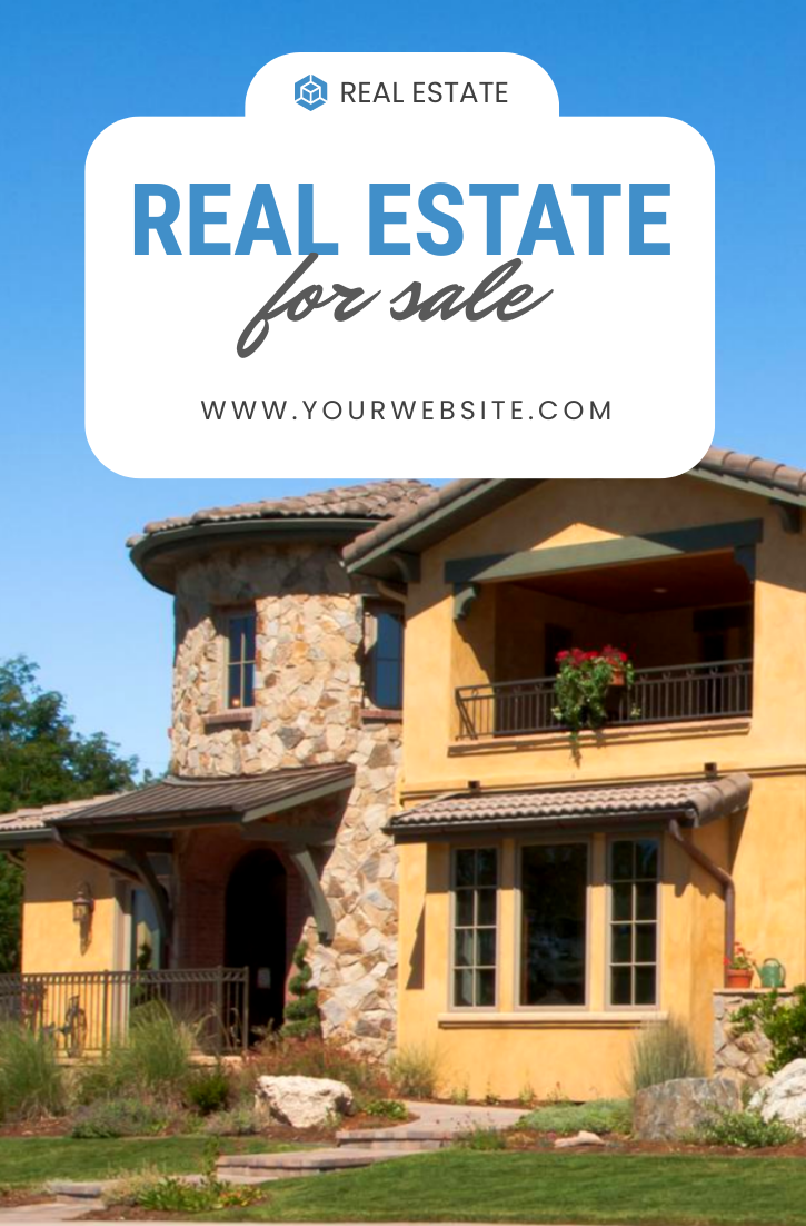 Real estate pinterest graphic with high-quality picture