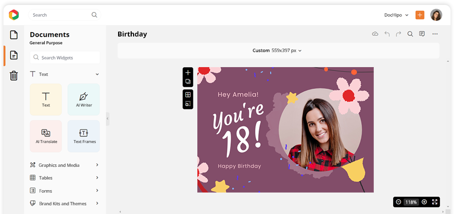 Free Online Card Maker | Design Custom Card | DocHipo