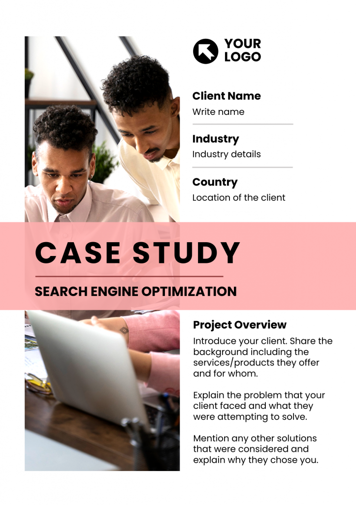 Case-Study-for-Digital-Marketing-and-SEO- professional layout example